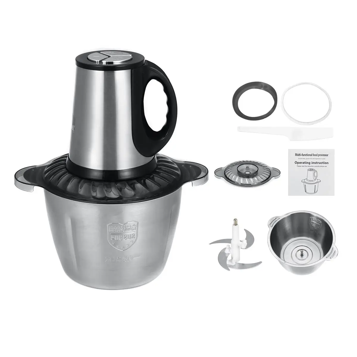 

300W Electric Meat Grinder 2/3L Stainless Steel/Glass Electric Chopper Household Automatic Mincing Machine Food Processor