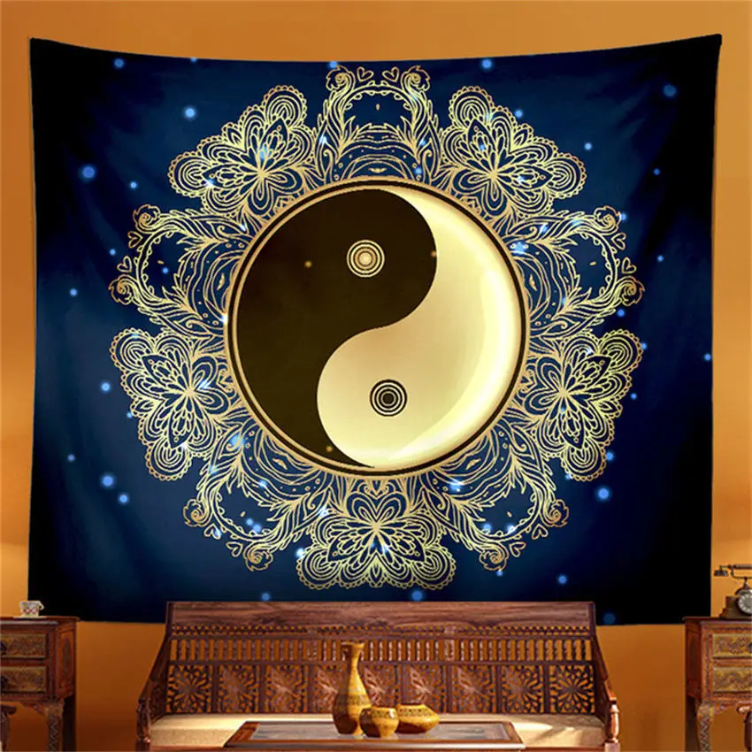 

Wonderful Tai ji Buddha Tapestry Living Room Wall Cloth Sofa Background Cloth Bedside Tapestry Decoration Wall Painting