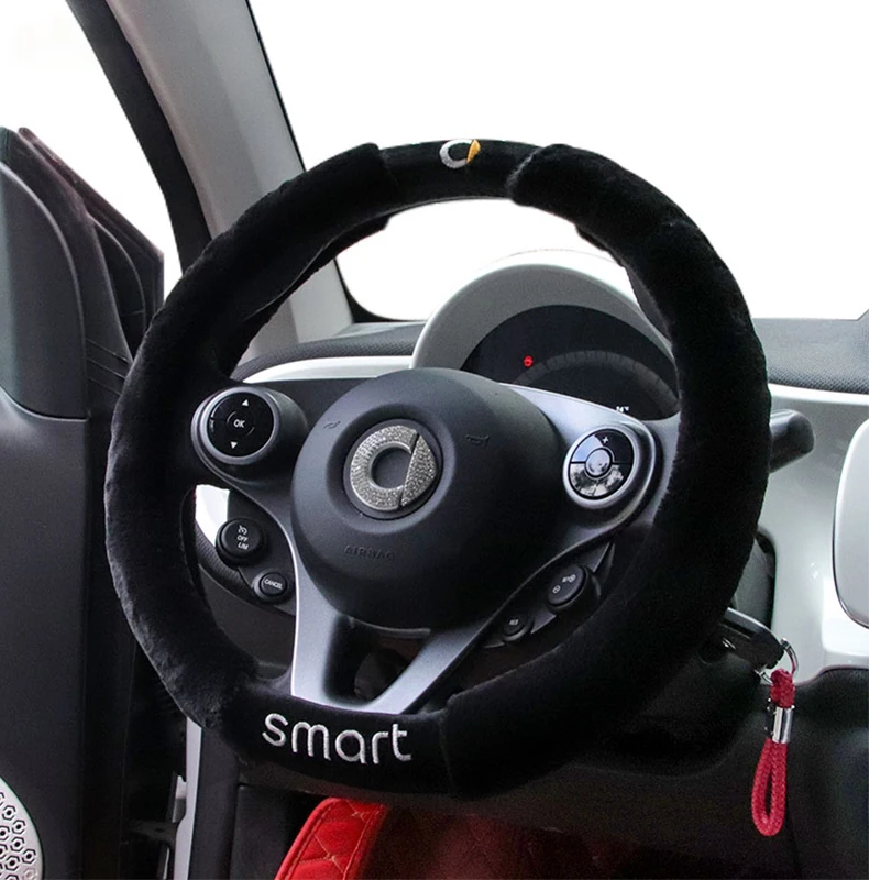 Автомобильный плюшевый чехол на руль внутреннее нескользящее украшение для Mercedes