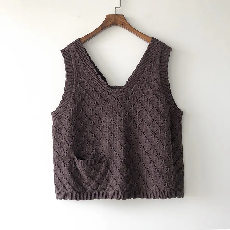 Модный женский Трикотажный жилет с v-образным вырезом свободный однобортный