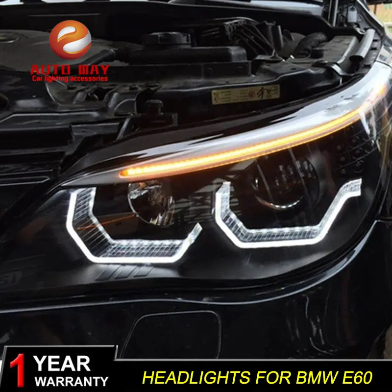 Чехол для стайлинга автомобиля BMW E60 фары 2003 2010 523i 530i светодиодный ные DRL линзы с