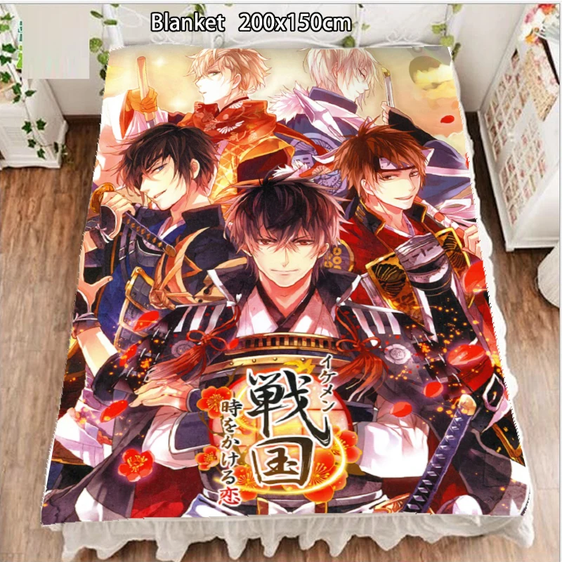 Аниме Флисовое одеяло и покрывала Ikemen Sengoku Sanada Yukimura Oda Nobunaga Azusa Tsubaki одеяла для