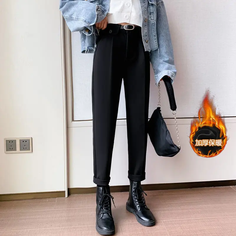 Женские шаровары Осень-зима 2021 длинные брюки новинка женские прямые шерстяные с
