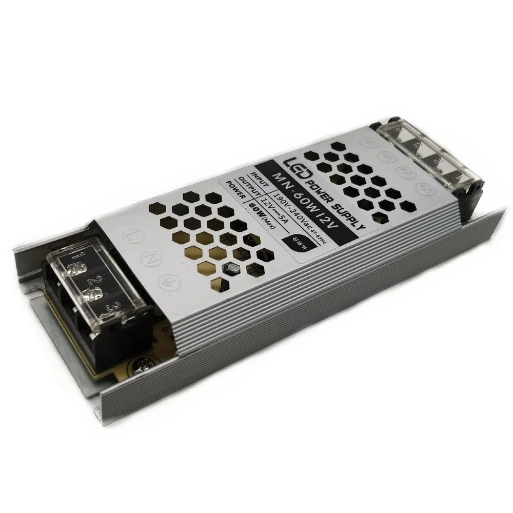 Ультра тонкий светодиодный Питание DC 12V 24V трансформаторы систем освещения 60W 100W