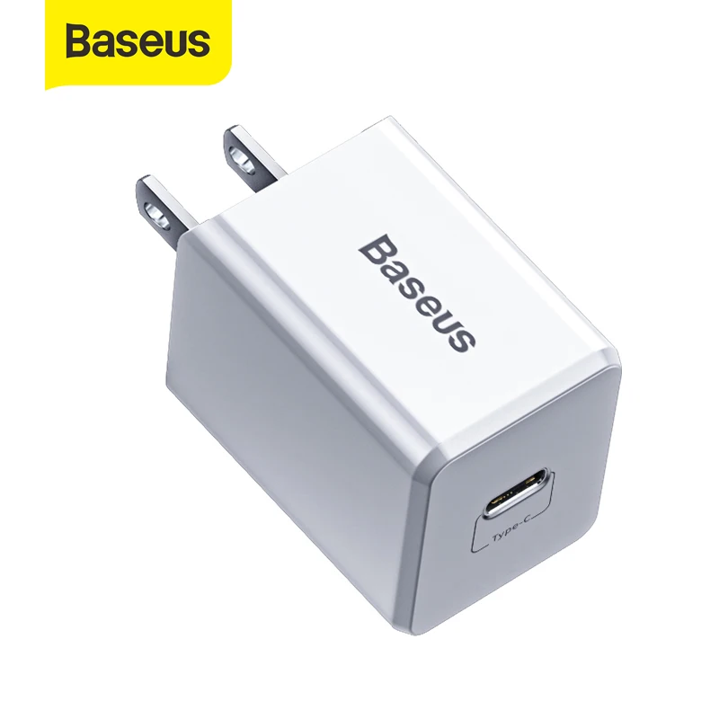 Портативное зарядное устройство Baseus с вилкой Стандарта США 18 Вт Тип C PD настенное