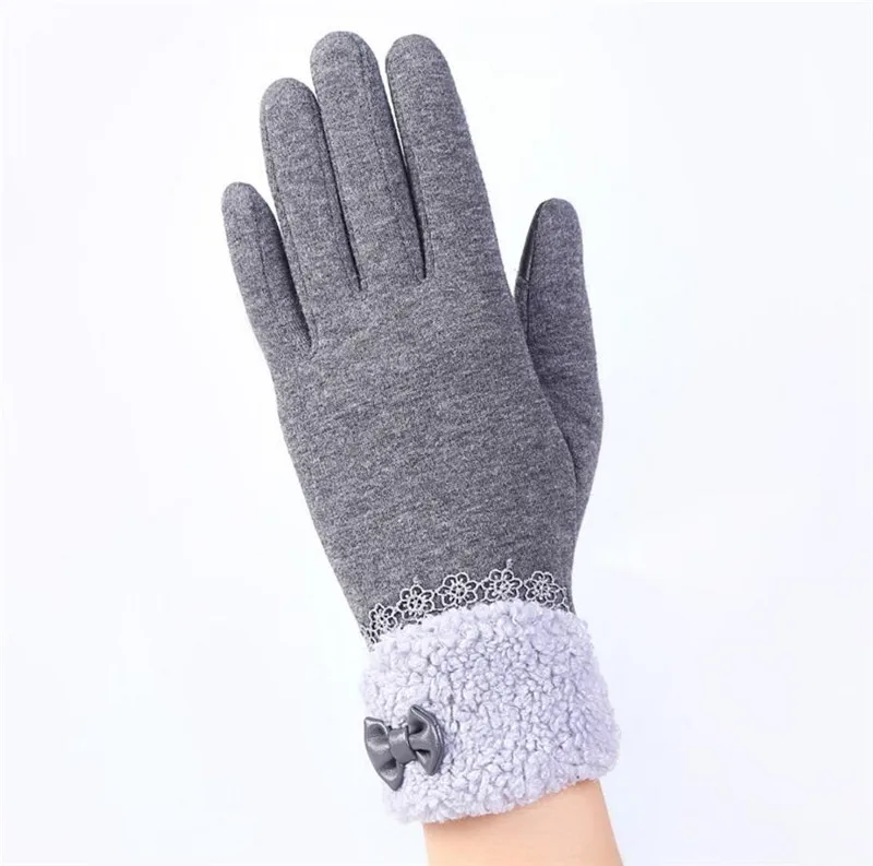 G145 016A Gray VISNXGI, осенне-зимние модные женские кашемировые перчатки, женские меховые шерстяные перчатки, милые элегантные Универсальные женские серые перчатки - Цвет: G145 016A Gray
