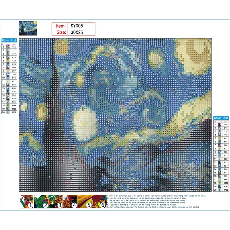 5D Diy full square diamond painting kit starry sky pattern cross stitch mosaic scenery diamond embroidery home decoration images - 6