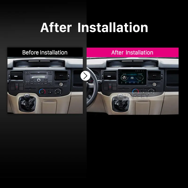 Harfey 10 1 дюймовый автомобильный GPS-радиоприемник для Ford New Transit 2009 2010 2011-2019 Android 9