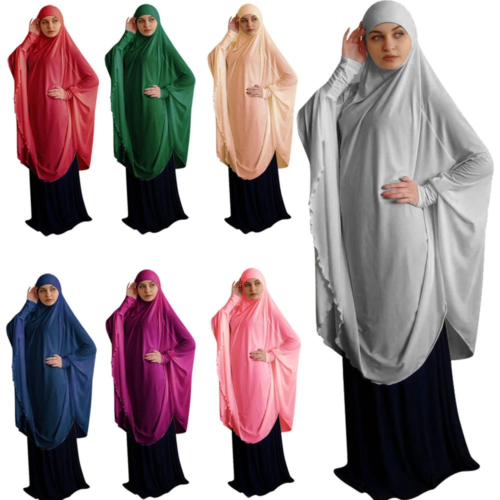 Мусульманский Дамский верхний платок длинный хиджаб Niqab Burqa капот исламский химар джилбаб Молитвенное платье одежда абайя Рамадан Дубай