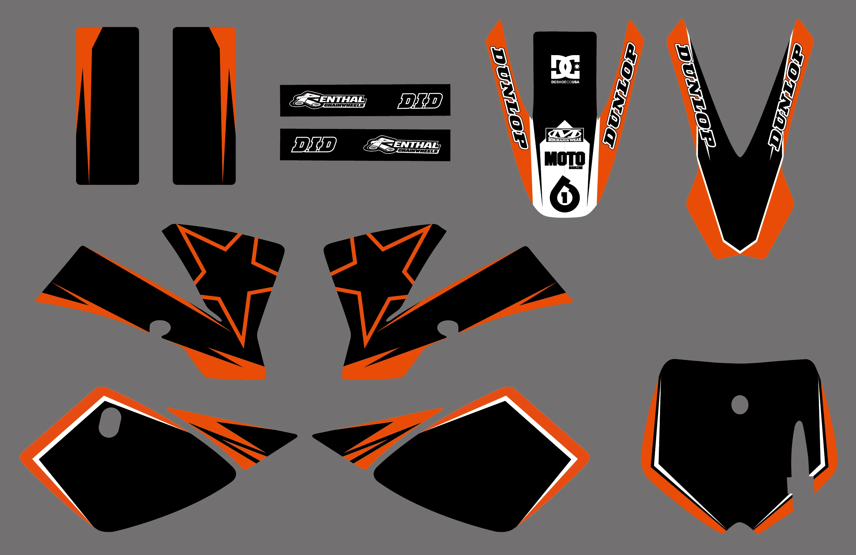 0537 (черный и оранжевый) новые графические наклейки для KTM 50 SX 2002 2003 2004 2005 2006 2007
