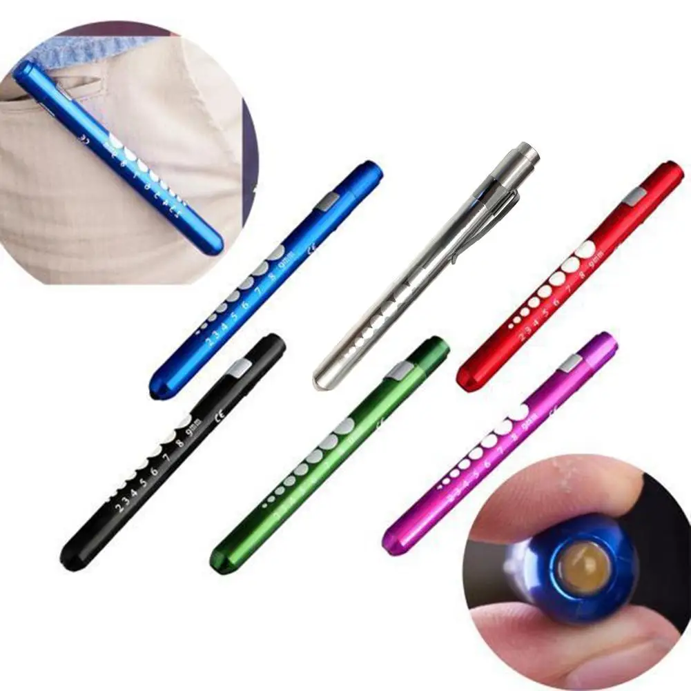 

1Pcs Portable Medical First Aid LED Pen Light Flashlight Torch Doctor Nurse EMT Emergency Kit Bright Yellow Light With Graduated