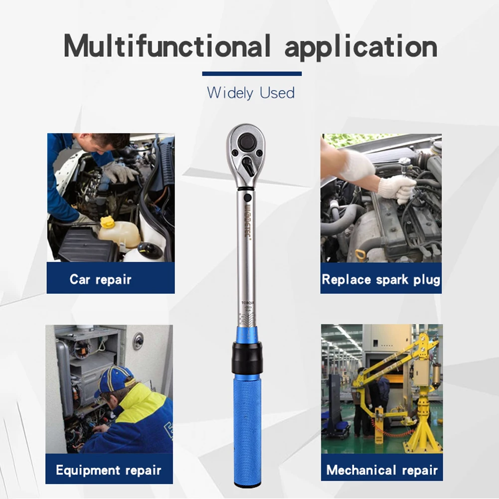 

Car Repair Tool 3/8'' 10~60Nm Torque Wrench Set Multifunctional Bicycle Repair Tools Kit Set Tool Joint 360 Free Rotation