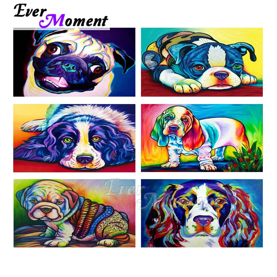 Картина с бриллиантами Ever Moment 5D DIY Хобби цветной для домашних животных собак