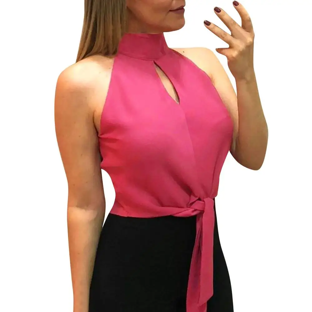 Женский сексуальный жилет без рукавов с лямкой на шее женская летняя