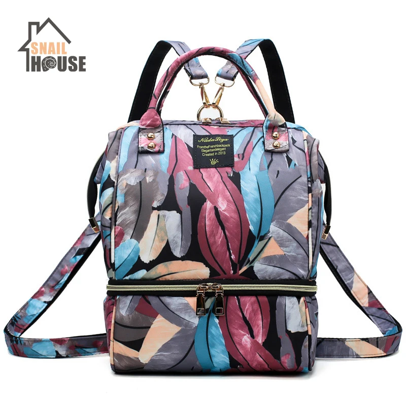 

Сумка для мам Snailhouse, многофункциональная вместительная сумка для подгузников для матери и ребенка, водонепроницаемая изоляционная сумка д...