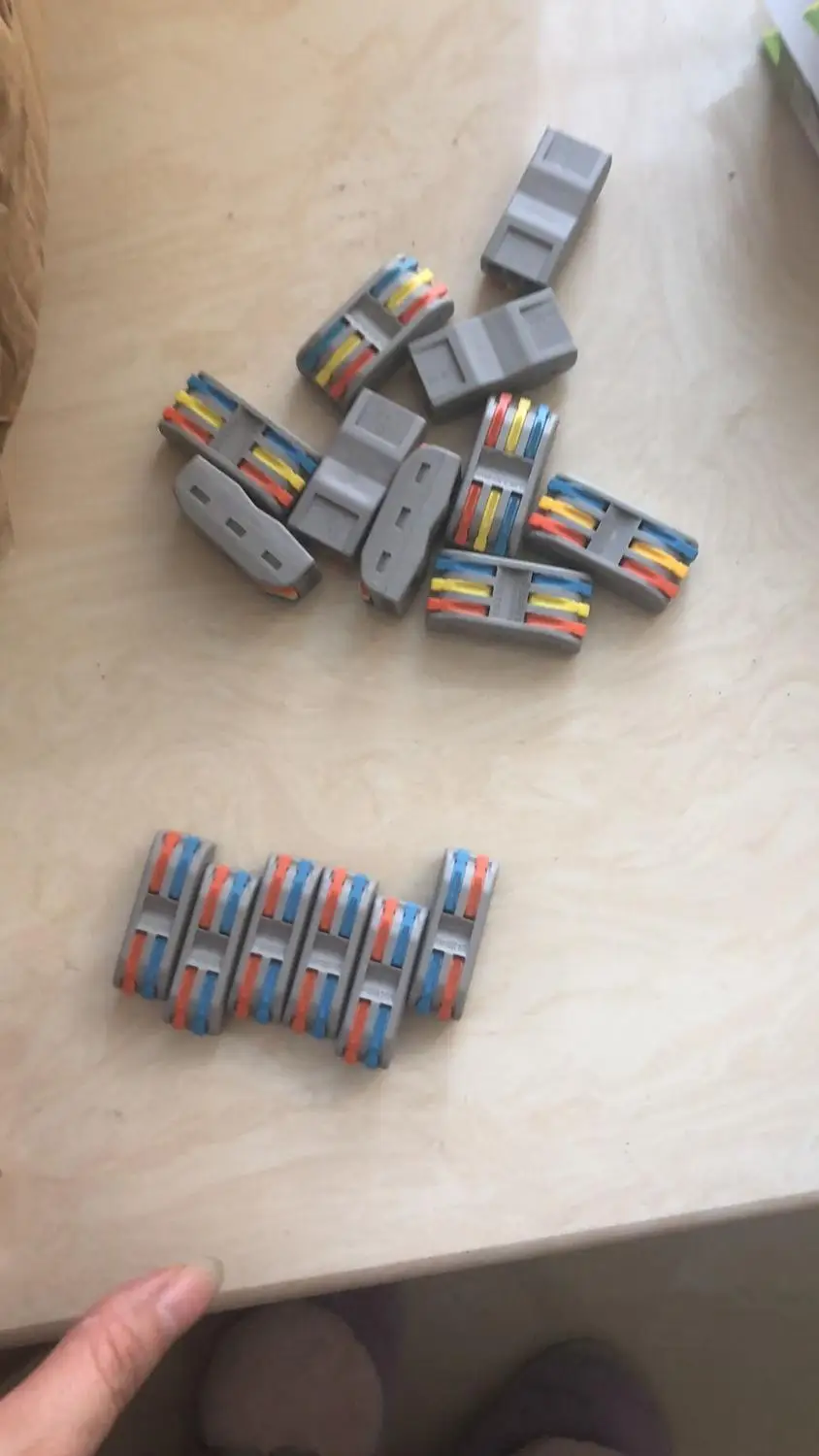 

100PCS/Lot Wire Connectors Quick Installation SPL-2 SPL-3 Compact Wiring Conductor Terminal 0.08-2.5mm2 Three In and Three Out