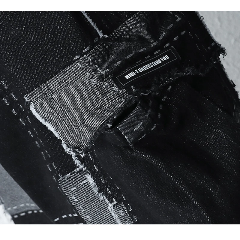 

[EAM] Women Black Denim Spliced Pocket Wide Leg Shorts New High Waist Loose Fit Trousers Fashion Tide Spring Summer 2021 1DE0048