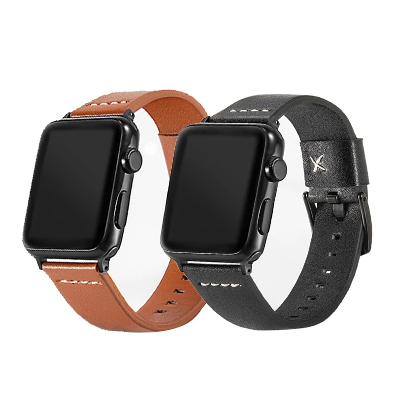 Ремешок из натуральной кожи для apple watch 42 мм 44 38 40 correa сменный Браслет серии 5/4/3/2/1 |