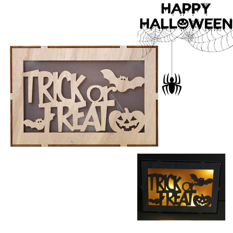 

2020 Halloween Wooden Pumpkin Haunted House Pendant LED Night Light Creative Halloween Home Decor Clever LED Night Light Z60