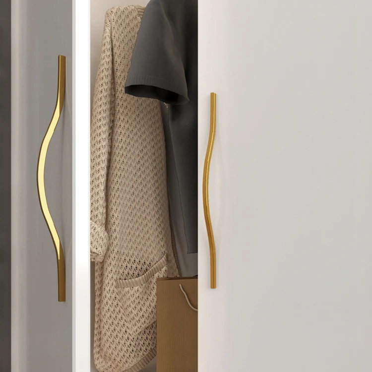 Ручки для выдвижных ящиков европейские золотые ручки с рисунком линий ванной