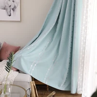simple and fresh lattice thickening blackout curtains fashion and modern style living room bedroom curtains