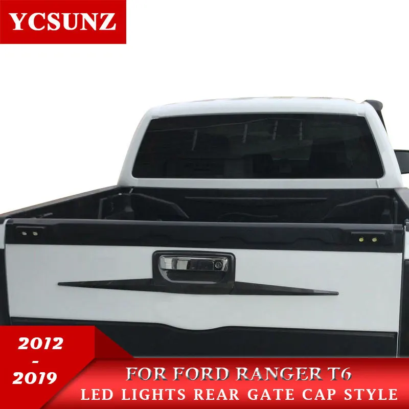 Отделка задних ворот грузовика со светодиодом для Ford Ranger T6 T7 T8 2012 2013 2014 2015 2016 2017 2018