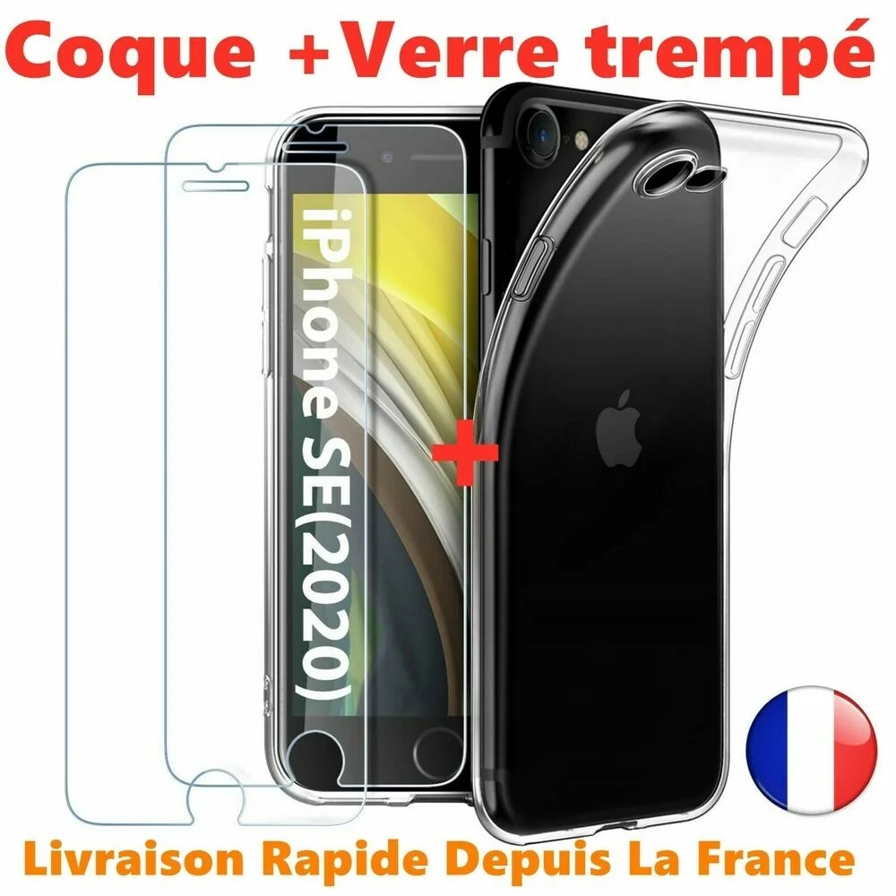 

Coque For iPhone SE 2020 11 Pro X XS Max XR 8 7 6S Plus + Vitre Protection écran