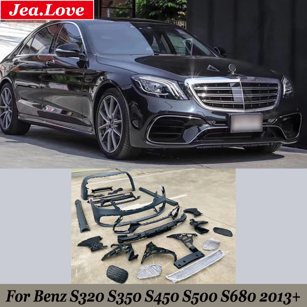 

AMG Style Car Body Kit PP Unpainted Front and Rear Bumper Side Skirts Fenders Grill For W222 Benz S320 S350 S450 S500 S680 2013+