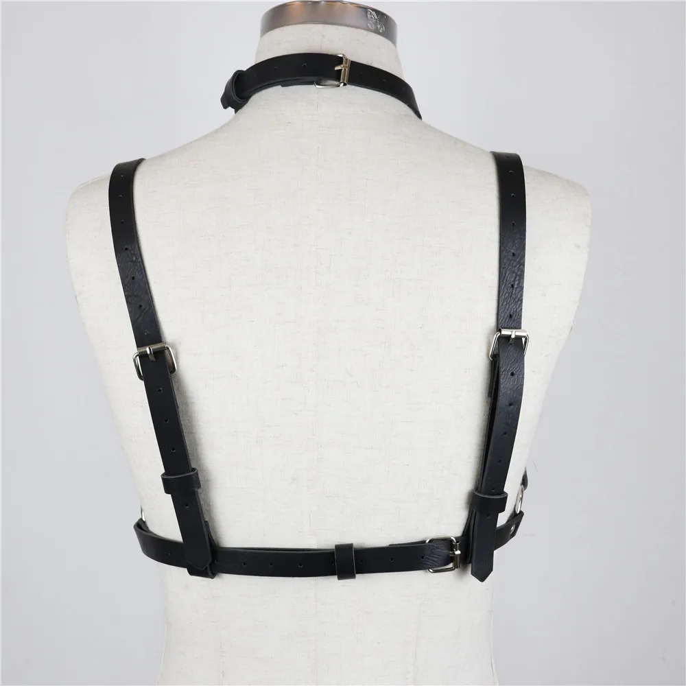 

New Arrival Sexy Body Garters Women Leather Harness Bra Belts Goth Bondage Punk Suspenders Straps Gay Chest Harness Lingerie