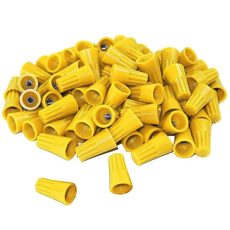 

Ходовой товар, 500 штук желтых электрических гаек-изолированные соединители для проводов, изолированные колпачки для быстрого подключения п...
