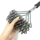 Щетка из нержавеющей стали для барбекю, чистящая щетка, аксессуары для гриля, пружина для барбекю, горизонтальная щетка для гриля, чистящая щетка для духовки, кухонные инструменты