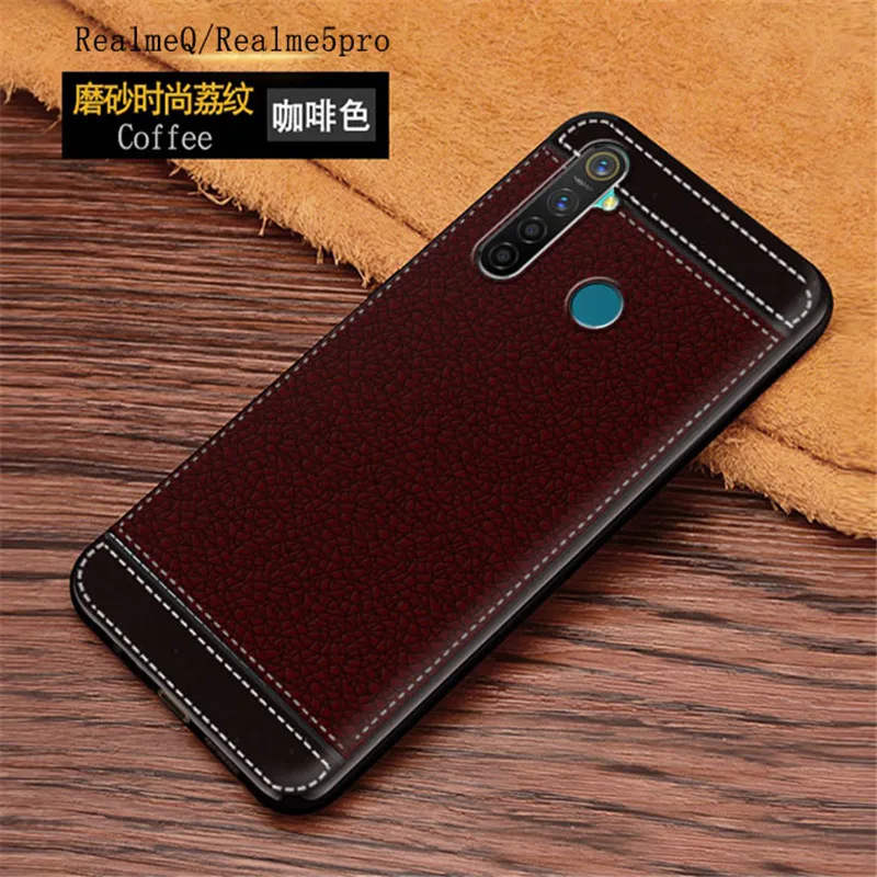 Для OPPO Realme 5 Pro Чехол 5Pro чехол противоударный мягкий силиконовый кожаный бампер с