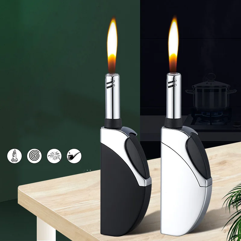 Long Neck Butane Gas Creative Lighter Fuel Visible Multi-purpose For Kitchen Fireplace Pilot Light Bbq Stove