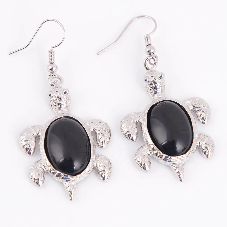 Женские серьги с черепаховым черепахой циркониевые натуральным камнем розовый