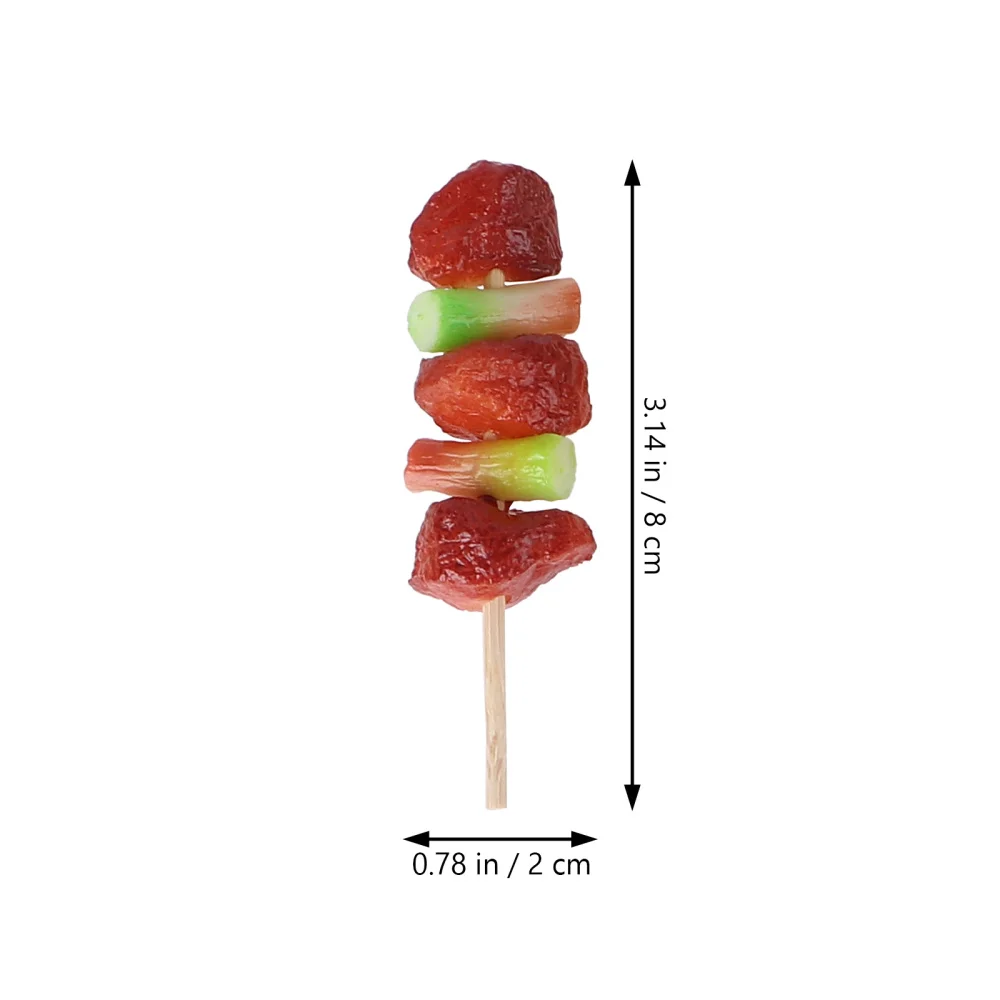 

6Pcs Simulation Barbecue Strings Food Model Girls Boys Barbecue Toys Assorted Color