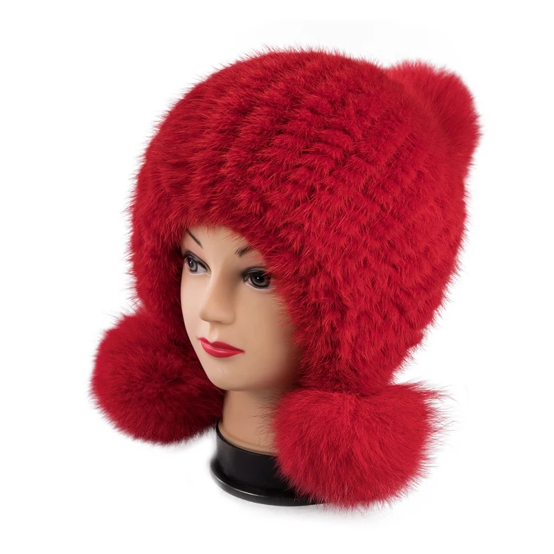 Женская меховая шапка 2019 модная Трендовая из лисьего меха и норки Новая