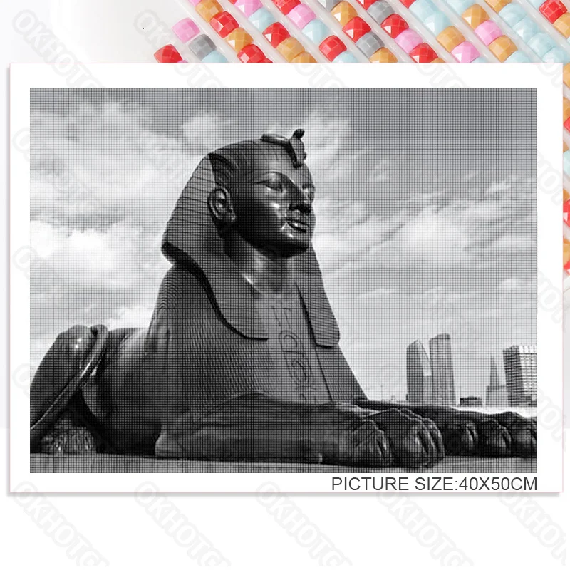 

Diy Diamond Painting Modern Living Room Decoration Stickers Diamond Embroidery Four Not Like Statue Painting Decorative Painting