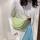Простая дизайнерская однотонная сумка через плечо из искусственной кожи для женщин 2021 женские брендовые сумки на плечо с цепочкой и кошельки