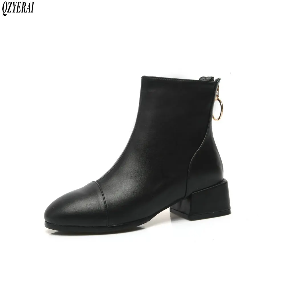 

QZYERAI/новые зимние женские ботильоны; Модные женские ботинки; Теплые зимние ботинки; Женская обувь; Размеры 34-43