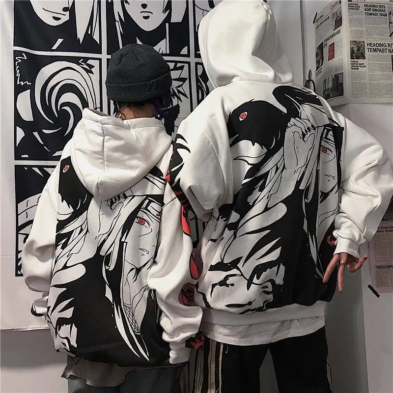 

Anime Naruto Hoodies Streetwear Couple Winter Coat Fashion Loose Cartoon Sasuke Japan Hoodie Sweatshirt Unisex Hoodie Men Womens