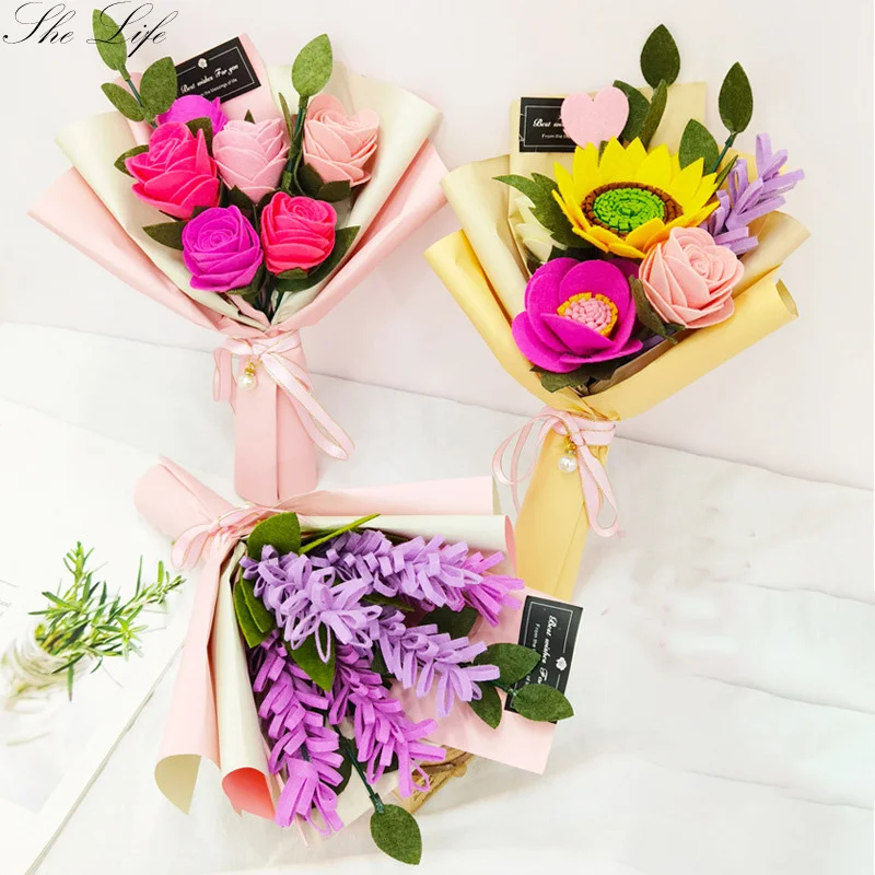 

Handmade DIY Non-woven Flower Bouquet Holiday Material Package for Kindergarten Children DIY Toys Material Package Craft
