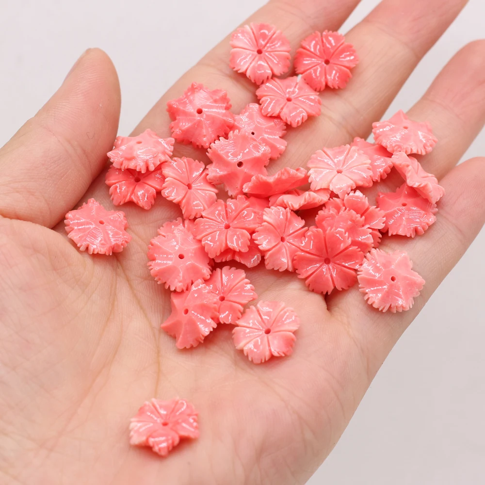 

Hot Pink Petal-shaped Buddha-shaped Coral Loose Beads Handmade Crafts Making DIY Necklace Bracelet Earrings Jewelry Bead 13mm