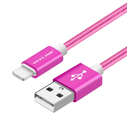Rose red VOXLINK 8 Pin USB кабель быстрого зарядного устройства переходной USB кабель для iphone 7 6s iphone xs плюс 5 5S ipad mini Мобильный телефон кабели - Цвет: Rose red