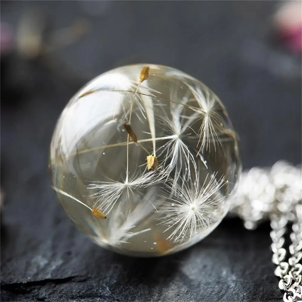 Модное очаровательное Одуванчик ожерелье для желаний кулон в виде прозрачного