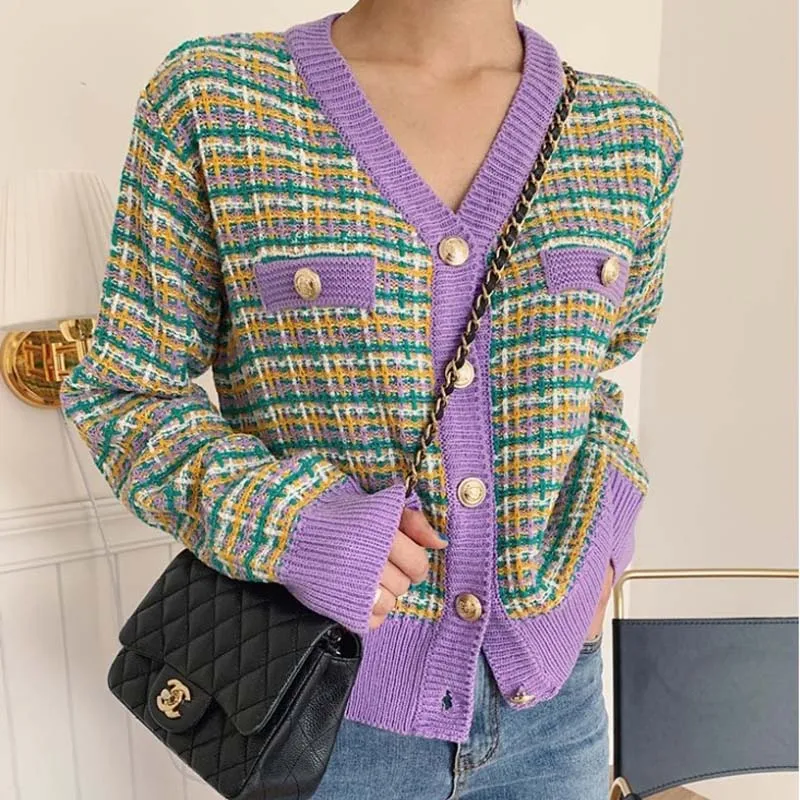 

Vintage Knitted Women Sweaters Kawaii Tweed Sweater 2020 New Autumn Winter Korean Lady Cardigans Sweater Clothes