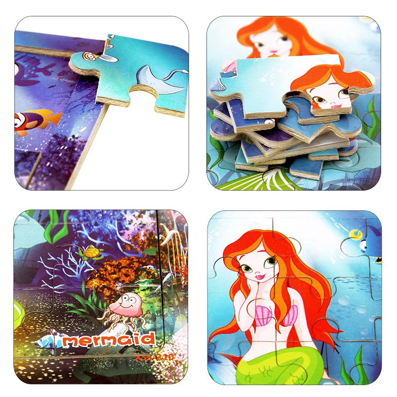 Детский пазл головоломка 20 деревянных элементов игрушка Морская жизнь|Пазлы| |