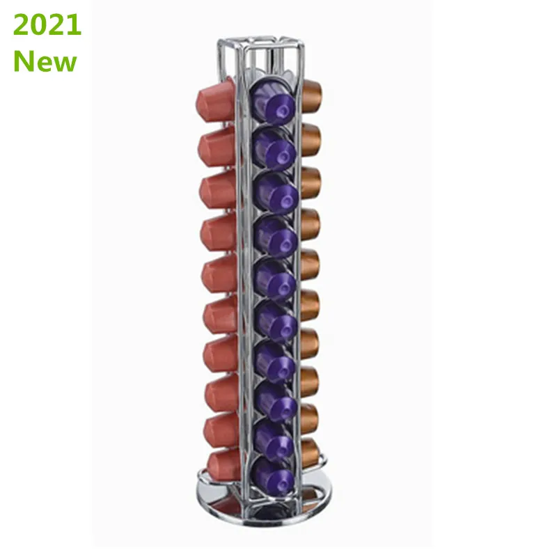 

2020 Band Practical Coffee Capsules Storage Pod Holder Fits For 40 Nespresso Capsules Dispensing Tower Stand capsulas nespresso