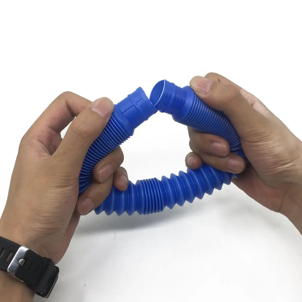 Juguetes de tubos coloridos para aliviar el estr&eacute;s sensorial para ni&ntilde;os, juguetes educativos divertidos antiestr&eacute;s, tubo de pl&aacute;stico plegable, bobina de juguete-4