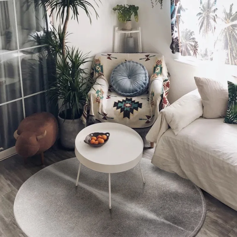 Высококачественный светло серый ковер из воловьей кожи художественный