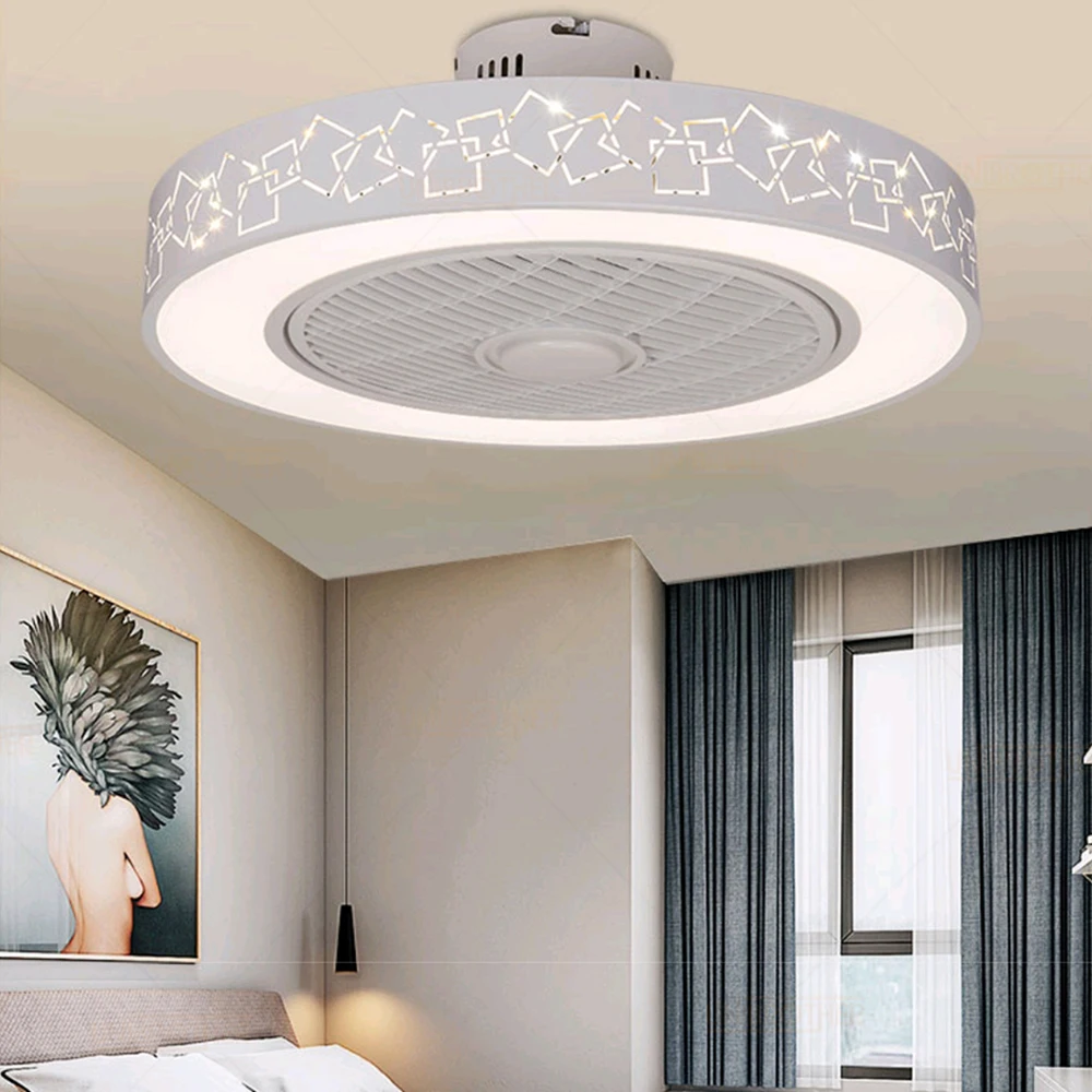 Verkaufen LED Decke Fan + Lampe Mit Fernbedienung Licht Suppot Handy App Bluetooth Verbinden Unsichtbare Fans Hause Beleuchtung Goodsleep